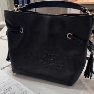 Black Leather Tote Bag